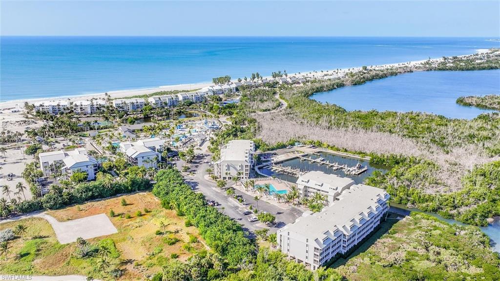 Drone / aerial view of a large body of water