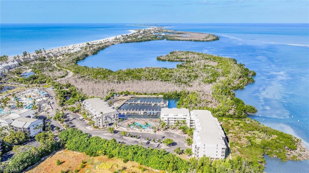 Aerial view of a large body of water