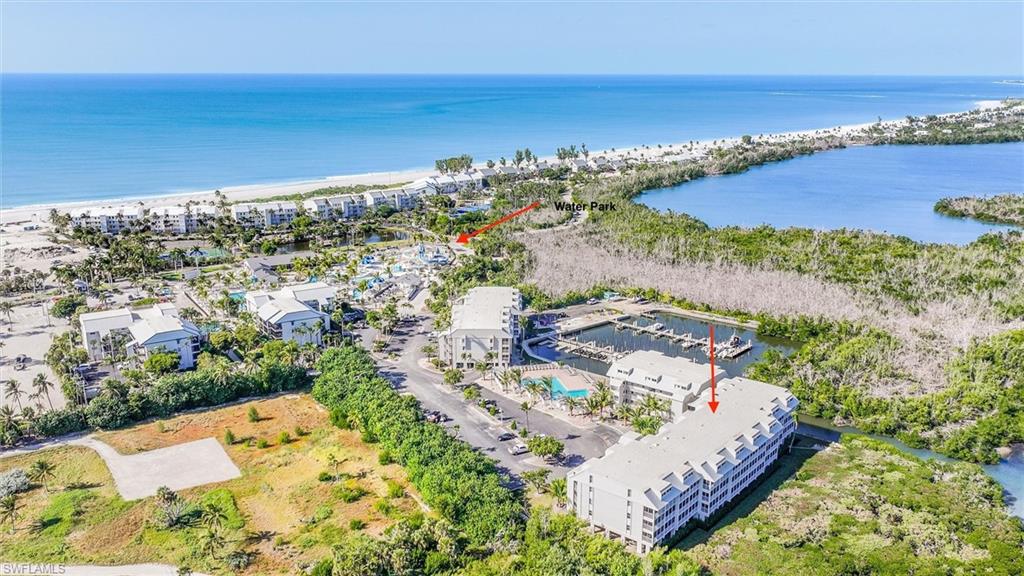 Drone / aerial view of a large body of water