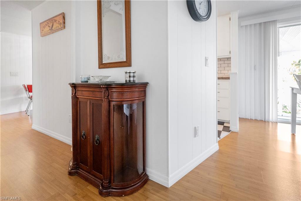 Hall with light wood-type flooring