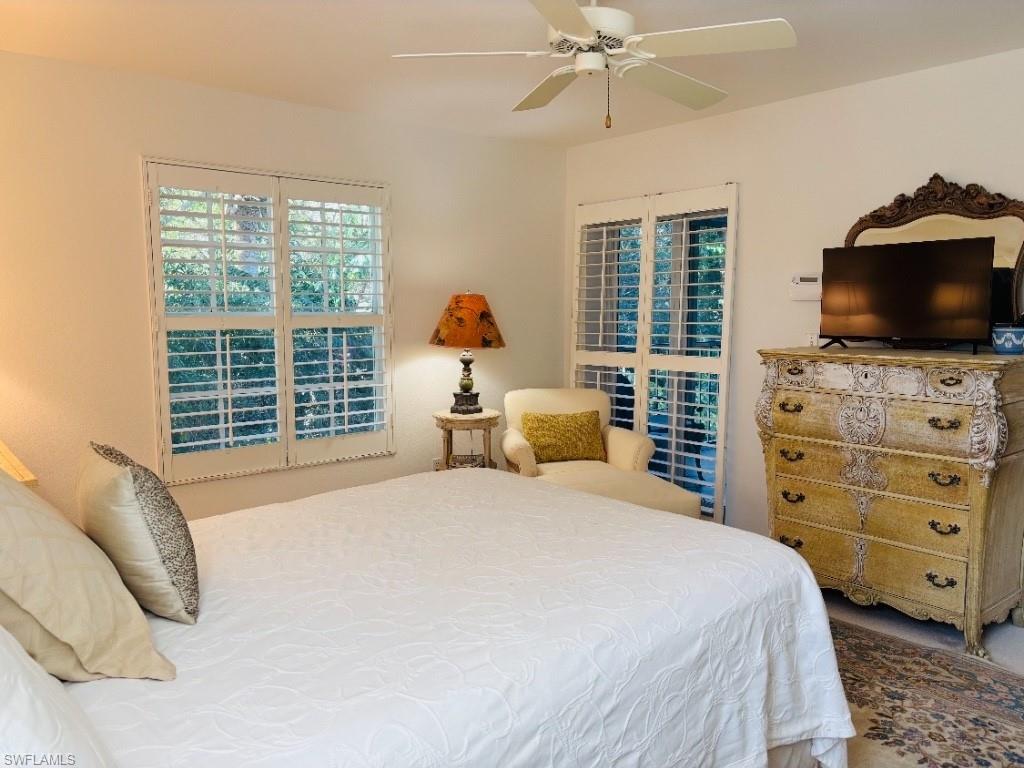 Bedroom with a ceiling fan