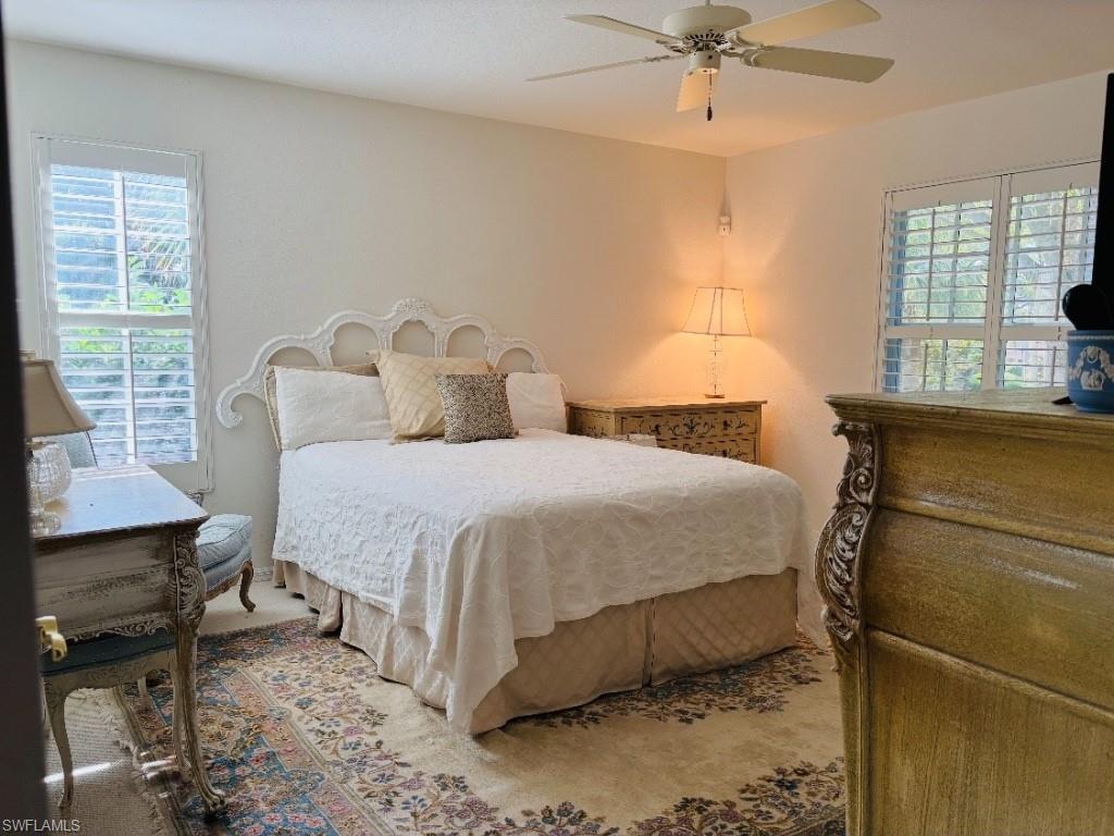 Bedroom with a ceiling fan