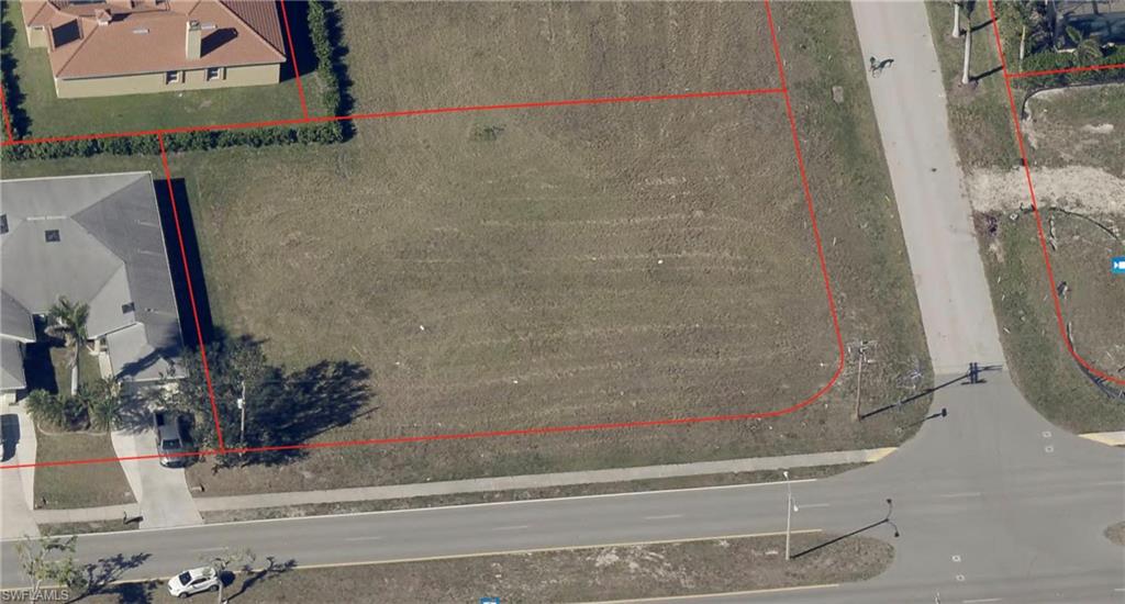 Aerial view of property's location with property boundaries highlighted