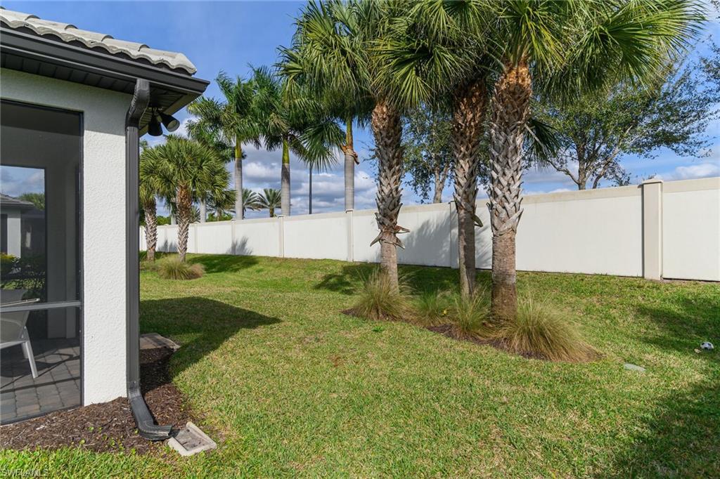View of fenced backyard
