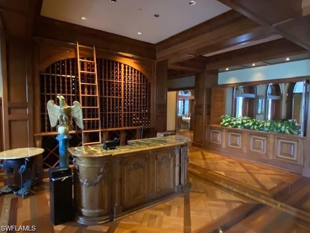 View of wine cellar