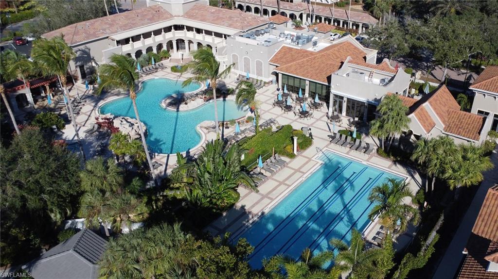 Bird's eye view of a pool