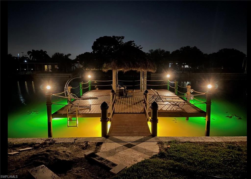 Dock featuring a deck and Tiki Hut