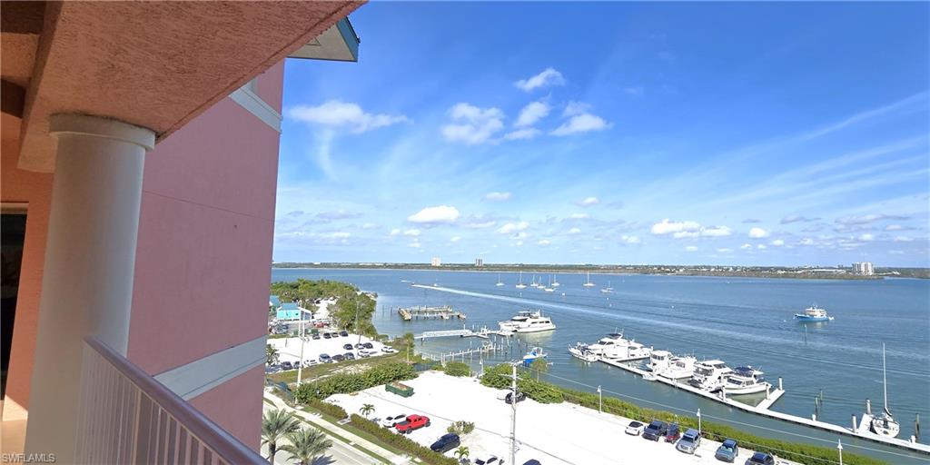 Water view with walkway  to elevators