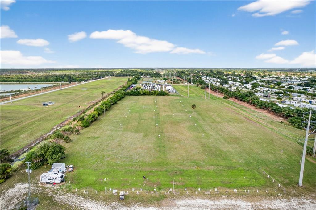 Aerial view of sparsely populated area