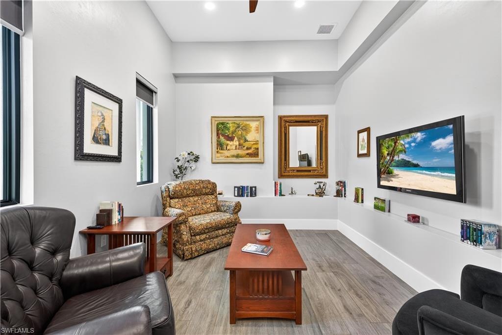 Living room featuring wood finished floors