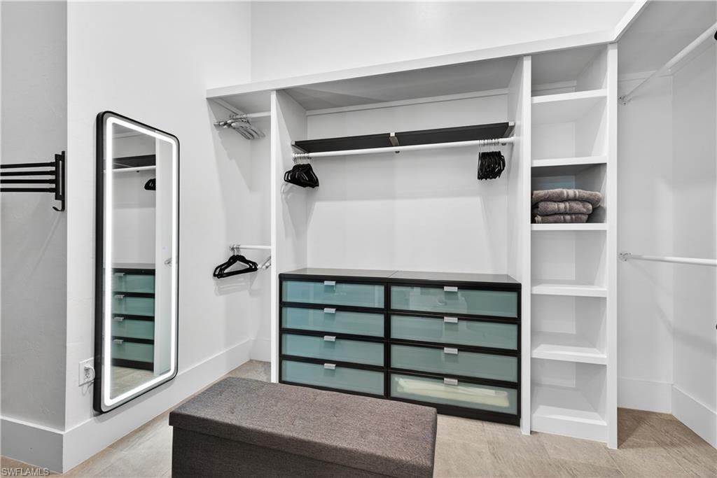 View of walk in closet