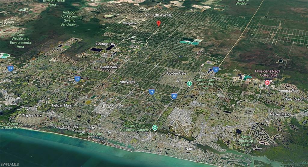 Aerial map of property and surrounding area