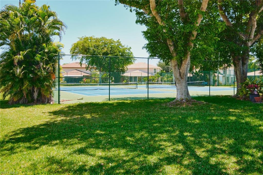 View of tennis court