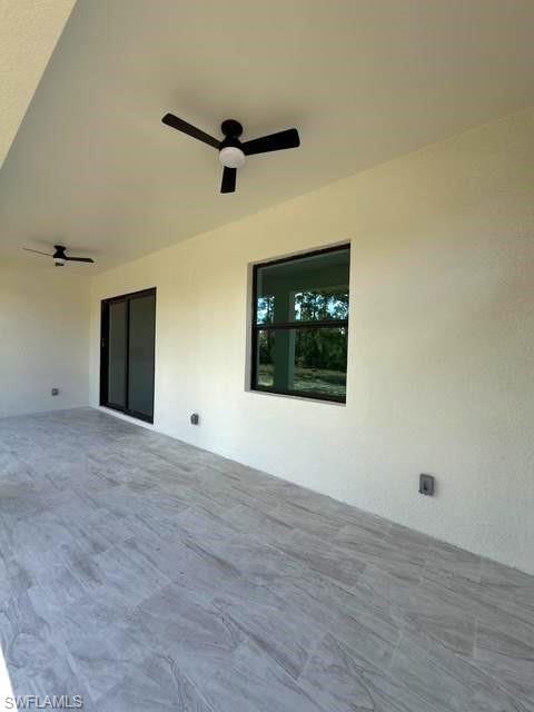 View of patio / terrace featuring ceiling fan