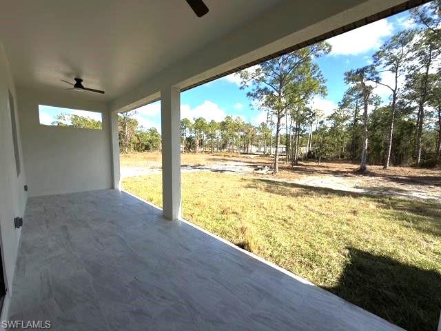 View of patio / terrace with ceiling fan