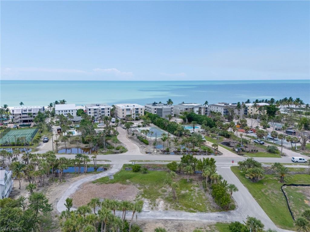 Bird's eye view of a nearby body of water