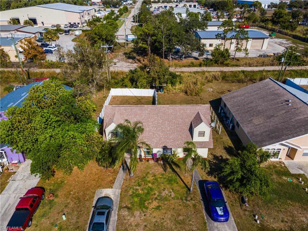 Aerial perspective of suburban area