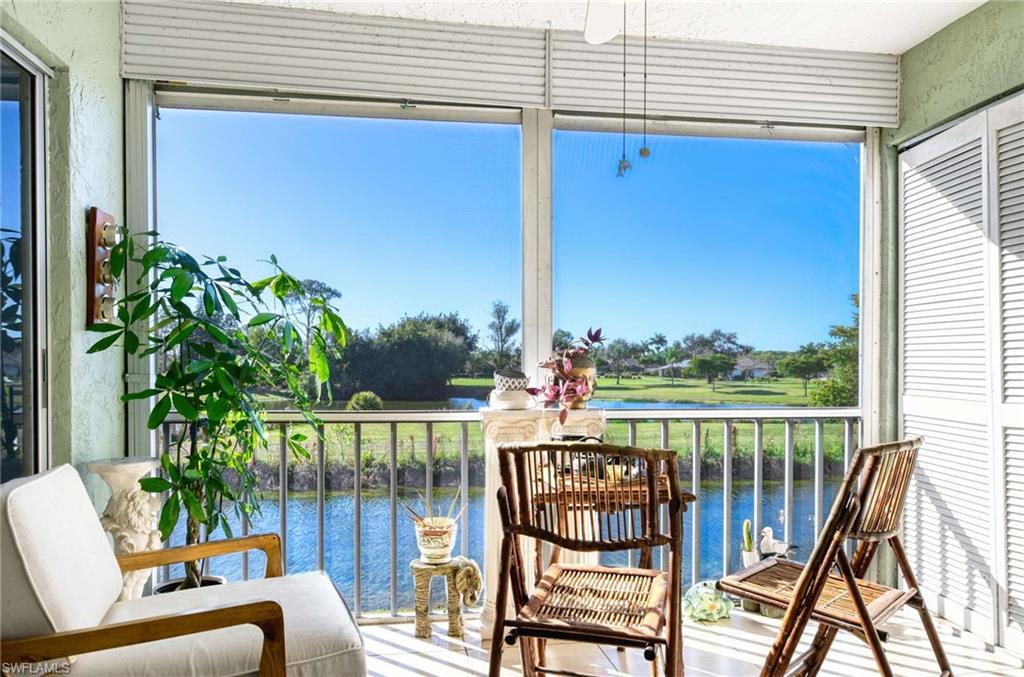 Balcony with a water view