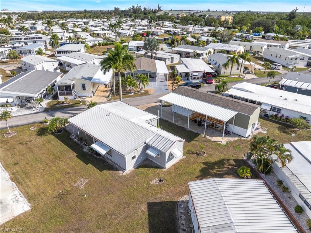 Aerial view of residential area