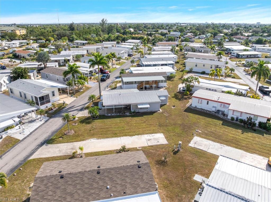 Aerial perspective of suburban area