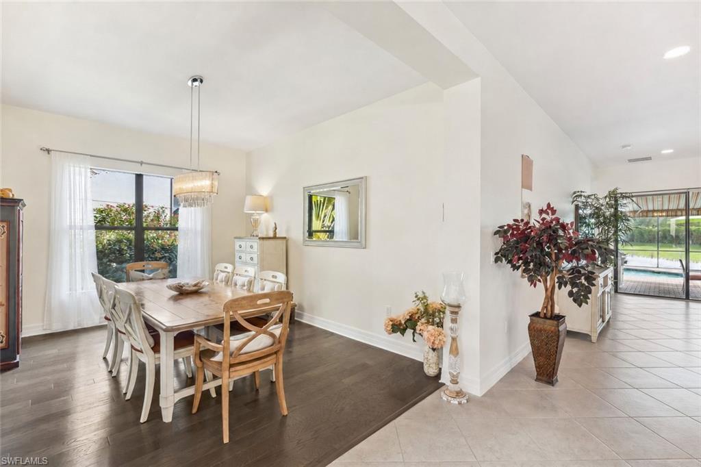 Formal dining room with engineered hardwood floors