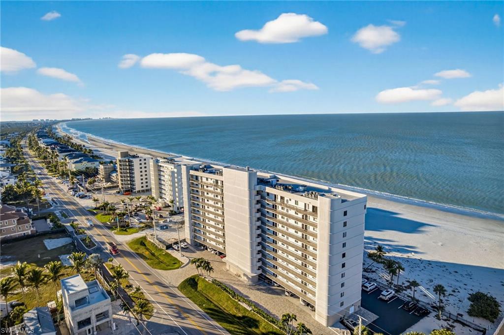 The Ambassador located at 26300 Hickory Blvd.  Each unit faces both bay and gulf, unique along Bonita Beach.