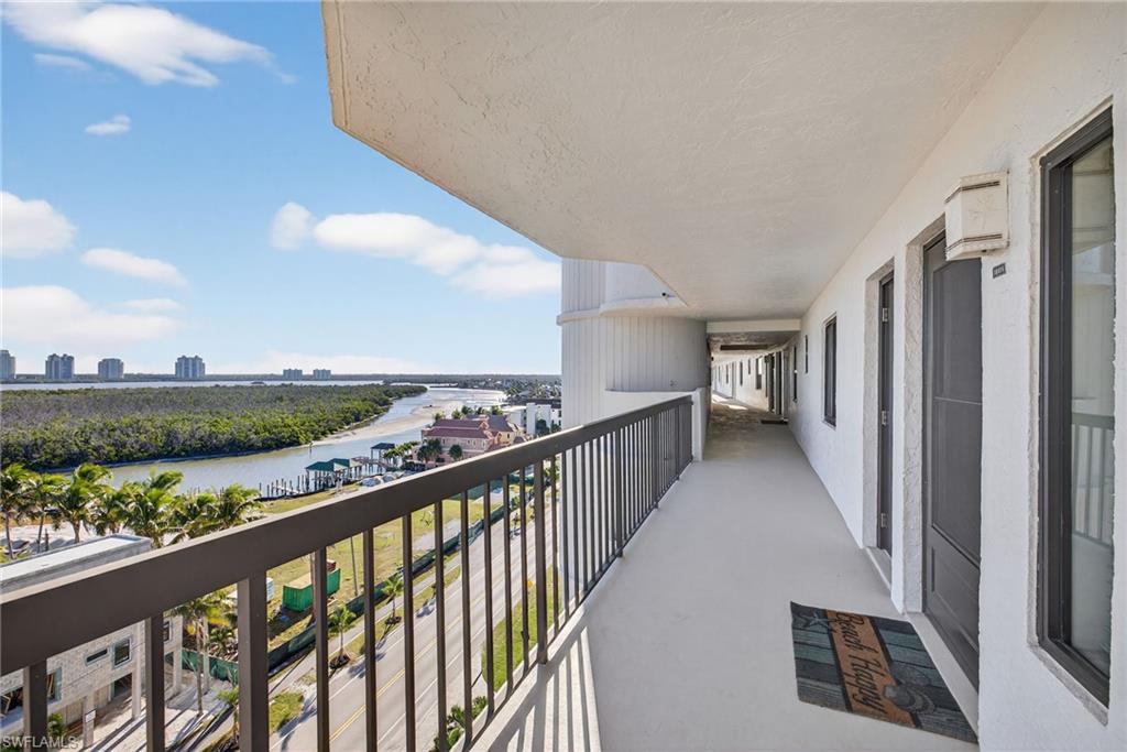 Front walkway balcony with sunrise and bay views