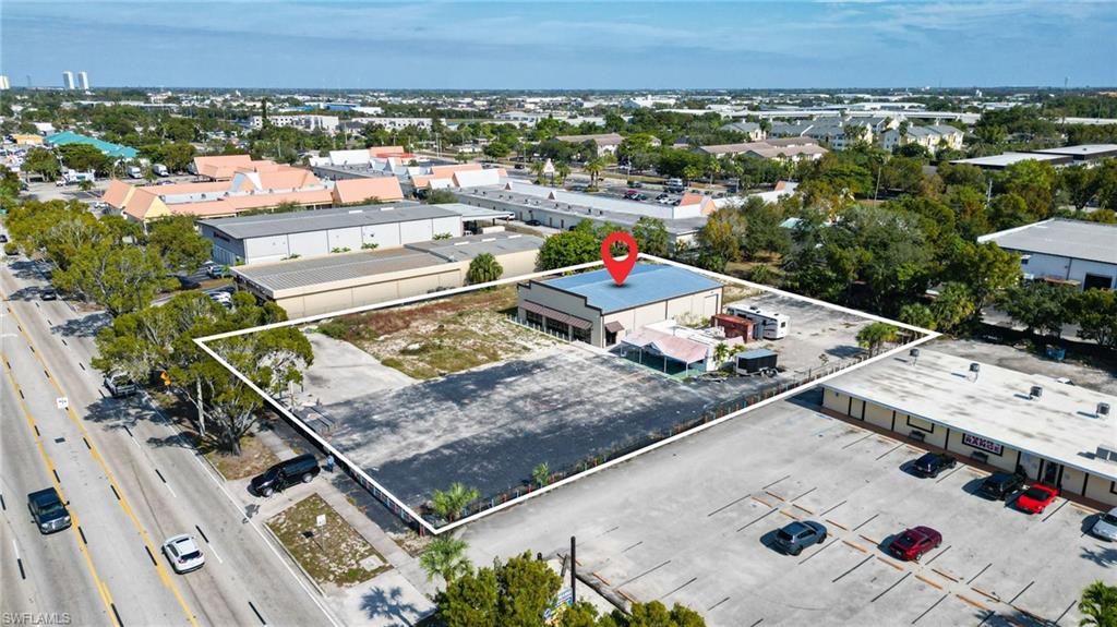 Aerial overview of property's location with property boundaries highlighted