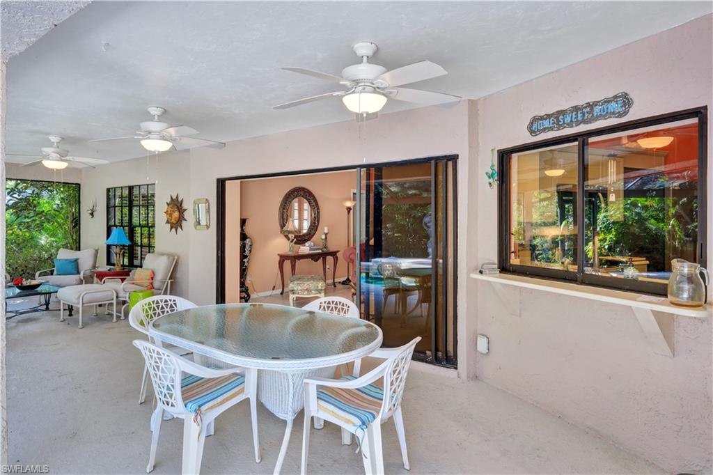 Pass through window from Kitchen, pocket sliding doors in LR