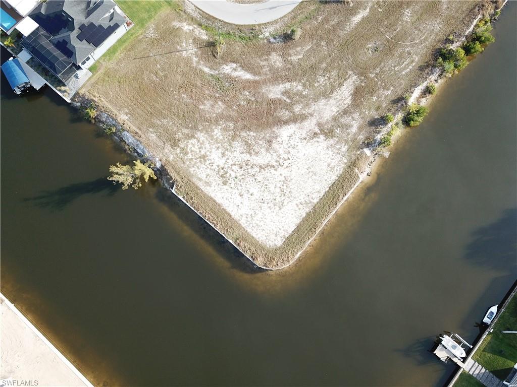 Bird's eye view of a nearby body of water