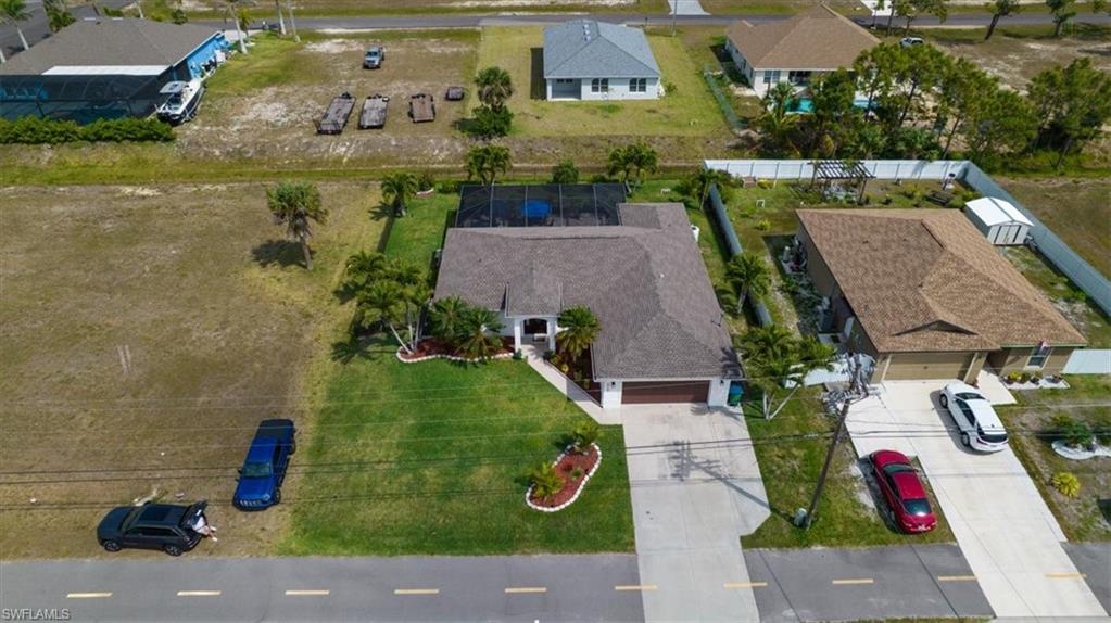 Aerial perspective of suburban area
