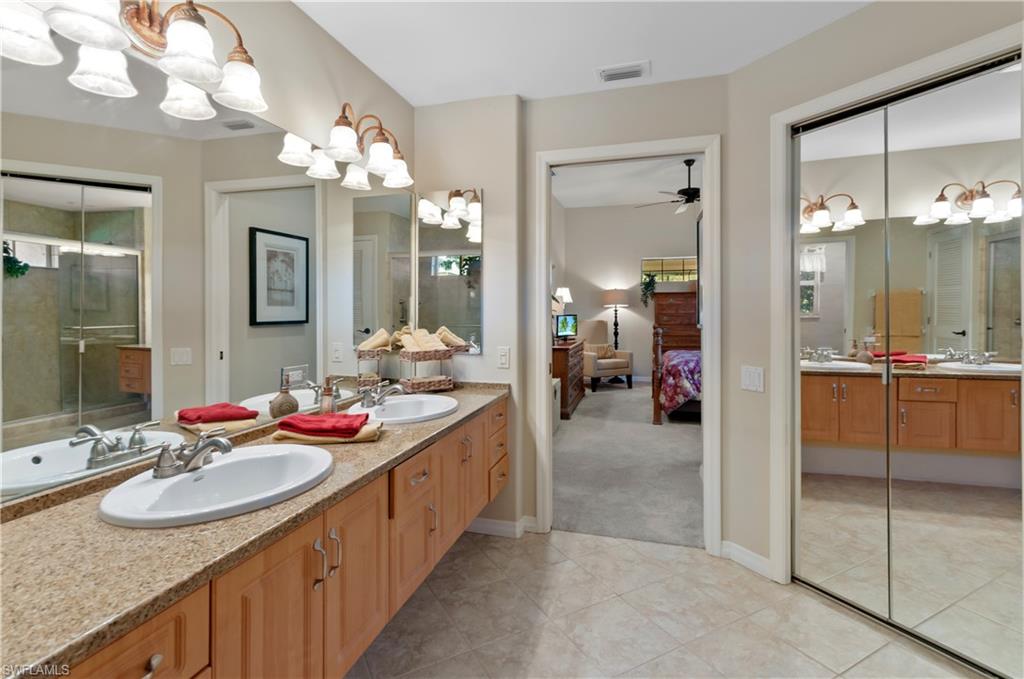 Primary bathroom with large walk in closet