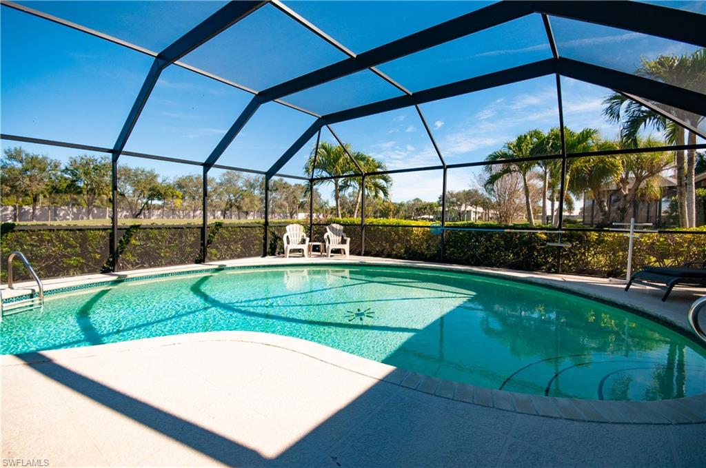 Large lanai and screened in pool area