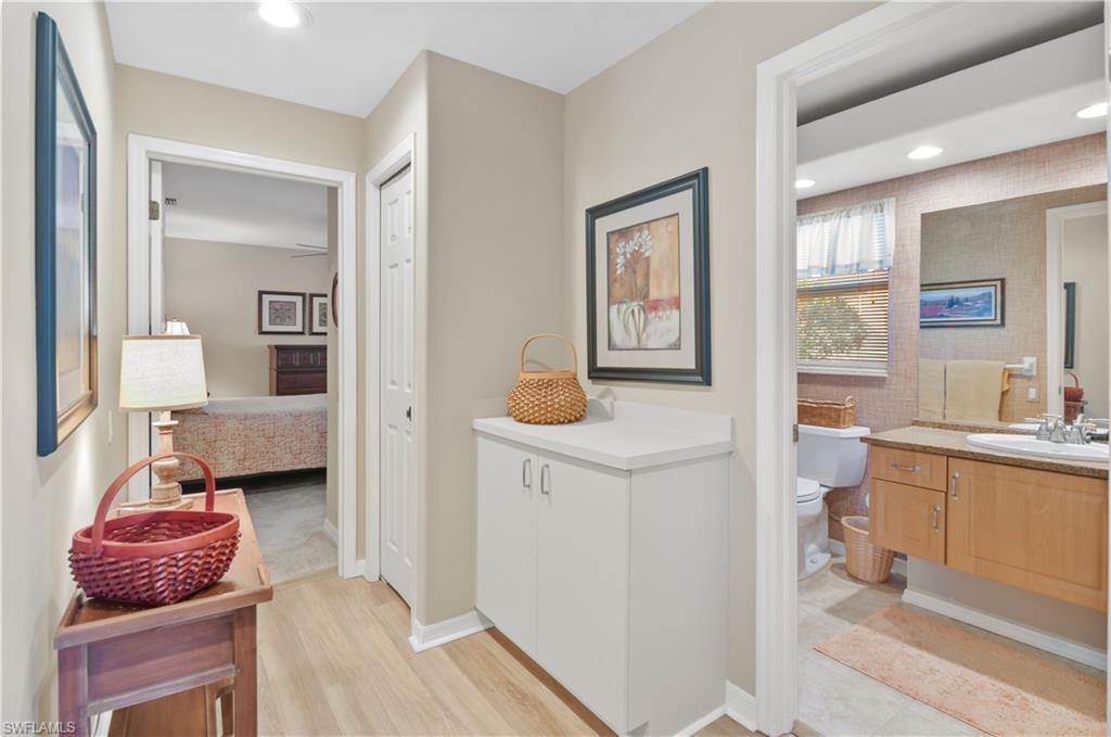 Guest hallway and bathroom