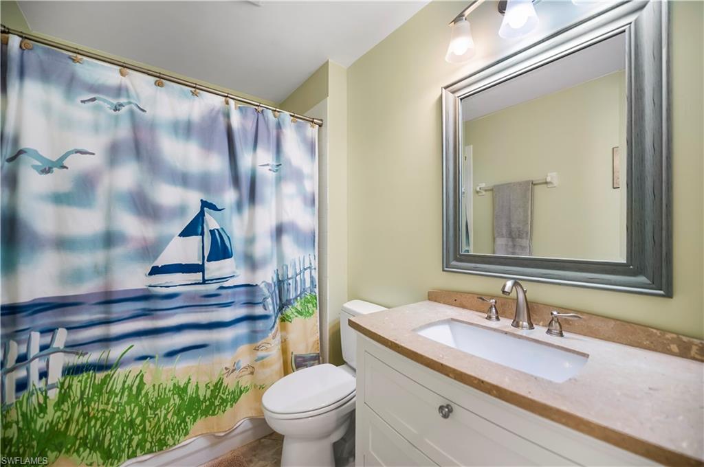 2nd bath has shower tub combination.