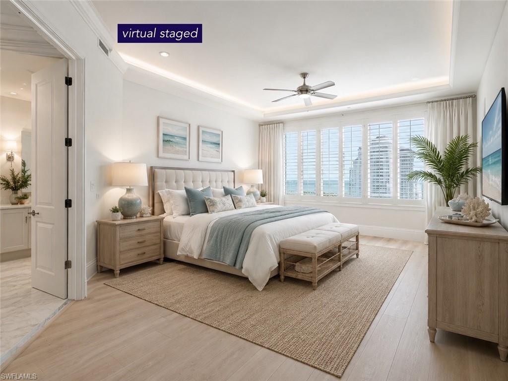 this is a virtual staged bedroom - the furniture are not included in sale. Please see original furniture in the next picture
