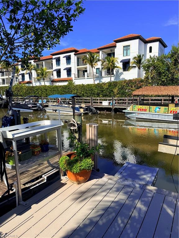 Dock with a water view