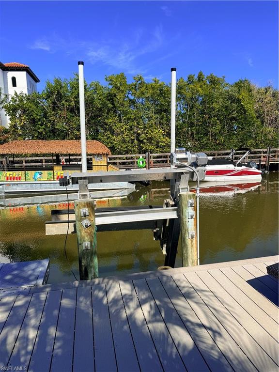 Dock area with a water view looking at Naples Bay resort and boats