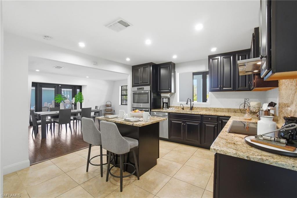 The more formal dining area is directly off of the kitchen