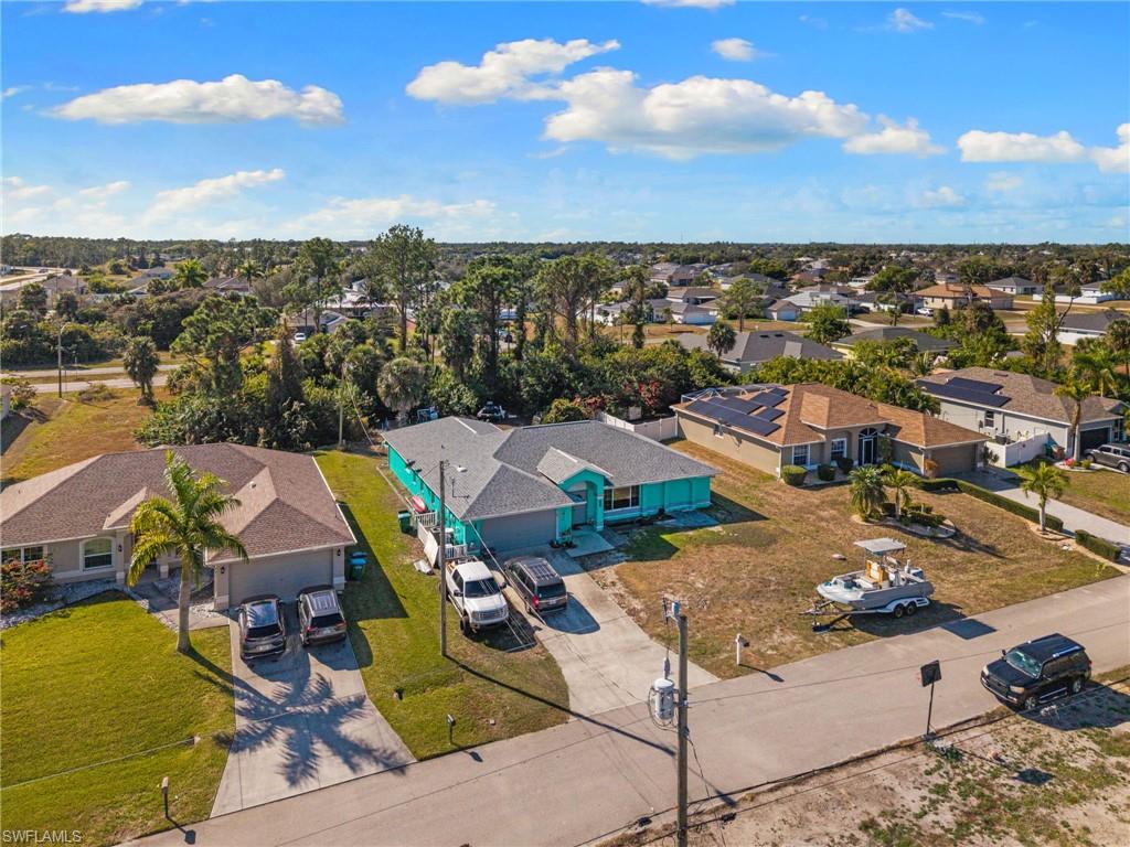 Aerial view of residential area