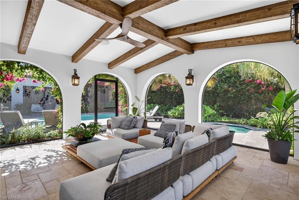 View of patio / terrace featuring an outdoor pool and an outdoor hangout area