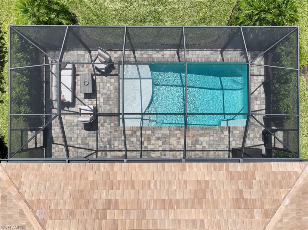 Bird's eye view of a pool