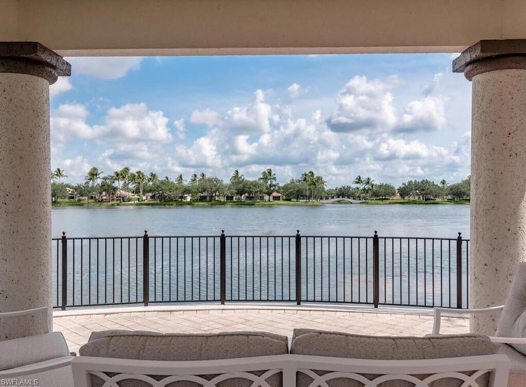 Community lakefront seating area