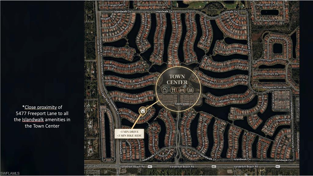 Location of the home to all the incredible amenities at the Town Center, including: Gas station, post office, car wash, restaurant, nail salon, putting green, multiple bocci and tennis courts, community spaces for events, gym, lagoon pool, separate swim lane pool, etc.