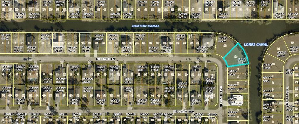 Aerial map of property and surrounding area