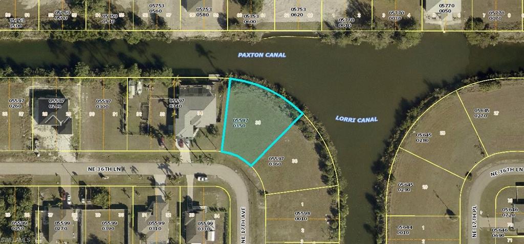 Aerial map of property and surrounding area