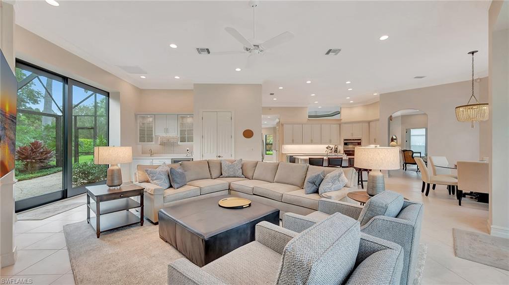 Family Room area open to wet bar and eat-in kitchen