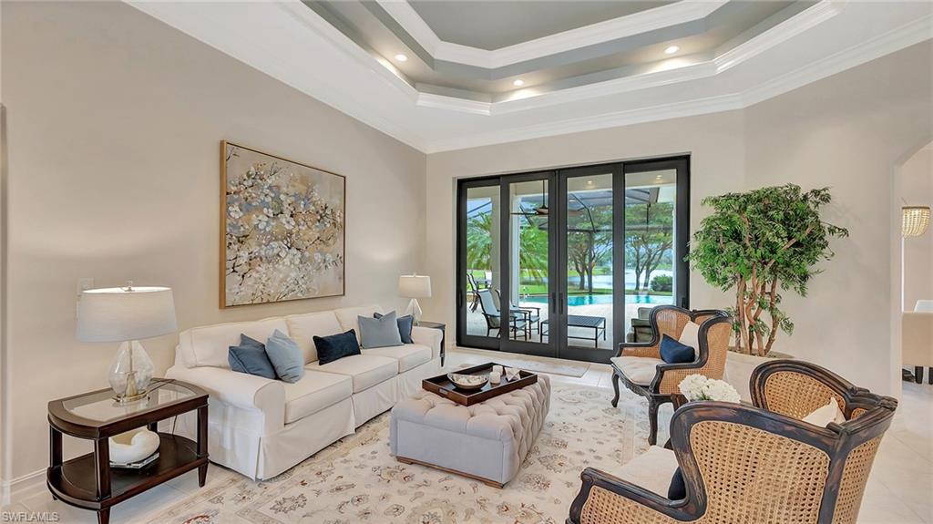 Formal Living Room with sliders to covered patio area.