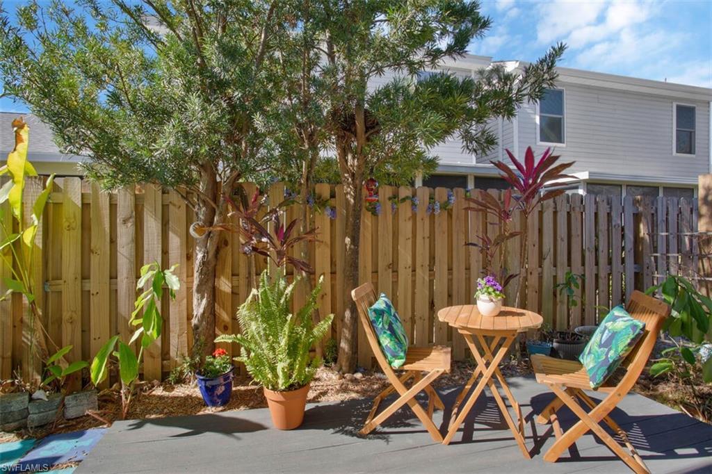 View of fenced backyard