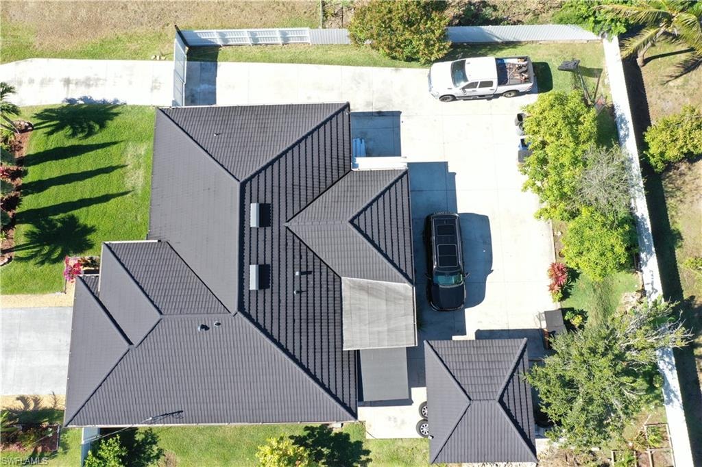 Aerial top view of the property